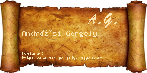 Andrási Gergely névjegykártya