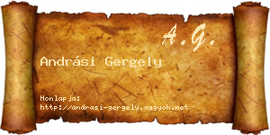 Andrási Gergely névjegykártya